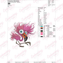 Crazy Flamingo Embroidery Design