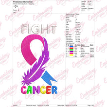 Fight Cancer Ribbon For Cancer Awareness Embroidery Design