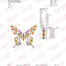 Floral Butterfly Machine Embroidery Design
