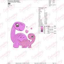 Pink Dinosaur Embroidery Design