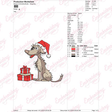 Christmas Dog With Gift Box Embroidery Design