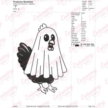 Chicken Ghost Halloween Embroidery Design