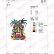 Tiki Mask Embroidery Design