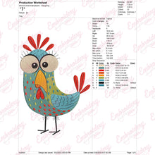 Funny Crazy Chicken Embroidery Design