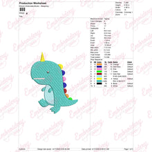 Cute Dinocorn Embroidery Design