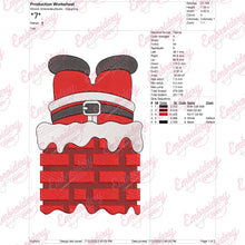 Christmas Santa In Chimney Embroidery Design