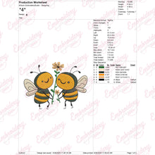 Cute Bees With Flower Embroidery Design
