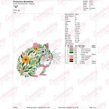 Colorful Botanical Hamster Embroidery Design