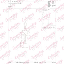 Country Music Guitar Linart Embroidery Design