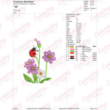 Garden Ladybug Embroidery Design