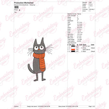 Cozy Christmas Cat Embroidery Design