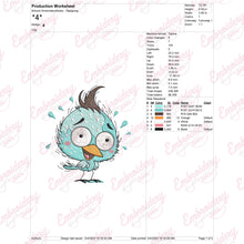 Happy Bird Embroidery Design