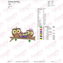 Family Of Owls Machine Embroidery Design