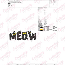 Meow Funny Cat Embroidery Design