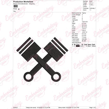 Crossed Pistons Embroidery Design