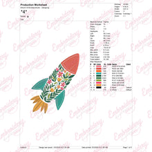 Floral Rocket Embroidery Design