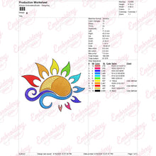 Colorful Sun Embroidery Design