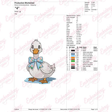 Funny Duck Bow Embroidery Design