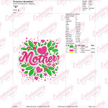 Mothers Day Flowers Embroidery Design