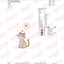 Colorful Cute Cat Embroidery Design