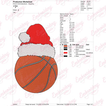 Christmas Basketball Embroidery Design