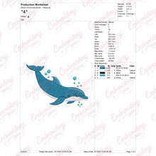 Dolphin With Bubbles Embroidery Design