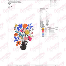Diamond Dotz Decor Blue Vase Embroidery Design
