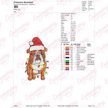 English Bulldog Christmas Embroidery Design