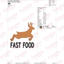 Fast Food Deer Embroidery Design