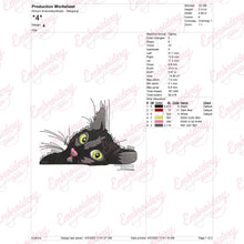 Cute Black Cat Embroidery Design