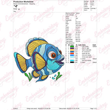 Cute Cartoon Sea Fish Embroidery Design