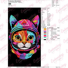 Astronaut Cat Embroidery Design