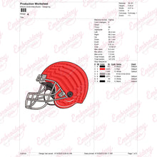 Football Helmet Embroidery Design