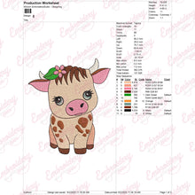 Cute Baby Cow Embroidery Design