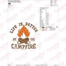Life Is Better By The Campfire Embroidery Design