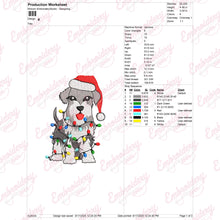 Christmas Schnauzer With Lights Embroidery Design