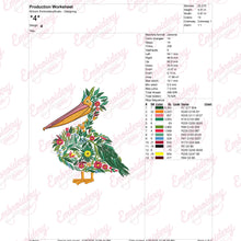 Beautiful Floral Pelican Embroidery Design
