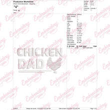 Chicken Dad Embroidery Design