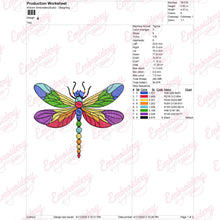 Colorful Dragonfly Embroidery Design