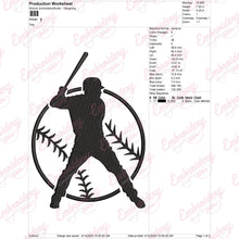 Baseball Player Machine Embroidery Design