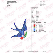 Bluebirds Embroidery Design