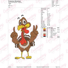 Happy Turkey Time Thanksgiving Fun Embroidery Design
