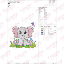 Cute Elephant Embroidery Design