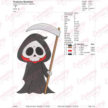 Grim Reaper Halloween Embroidery Design