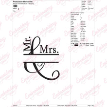 Mr and Mrs Monogram Wedding Embroidery Design