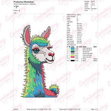 Colorful Llama Embroidery Design