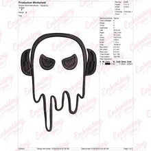 Melting Music Ghost Halloween Embroidery Design