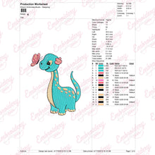 Dinosaur with Butterfly Embroidery Design