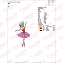 Cute Girl Ballet Dance Embroidery Design