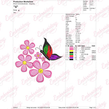 Butterfly Flowers Embroidery Design